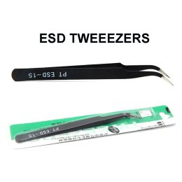 antistatic precision tweezers hand tools pinzas pincet stainless steel esd tweezer curved electronics repair pen tools ZZ