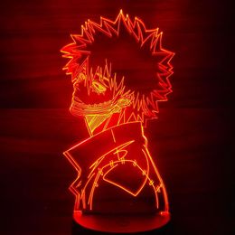 MY HERO ACADEMIA DABI Figures 3d Anime Lamp Nightlight Model Toys Boku no Hero Academia Dabi Figurine Collection Led Toy3530