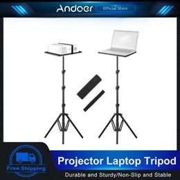 Holders Andoer Projector Tripod Multifunctional Portable Laptop Tripod Stand Adjustable Height for Projector Laptop for Indoor Outdoor