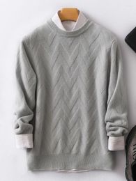 Men's Sweaters Autumn Winter Thick Pullover Sweater Merino Wool Soft Warm O-neck Twist Cashmere Knitwear Smart Casual Clothing Tops