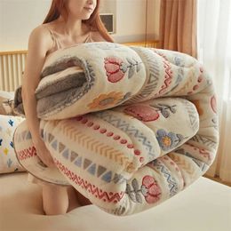 Comforters sets Thickened Winter Blanket Quilt Lamb Wool Double Layer Thick Warm 150180200 Comforter Throw Blankets for Beds 231215