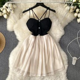 Casual Dresses Summer Sexy Strap Bra Dress Small And High End Bouffant