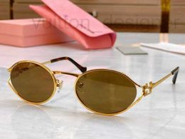 Sunglasses Designer Brand Brands for Women Men Miumius Oval Mui Luxury Top Ladies Boutique High End Correct Version Glasses Frame Eyewear EAA6