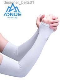 Sleevelet Arm Sleeves AONIJIE 1 Pair Unisex Arm Sleeves Ice Fabric Outdoor Running Sportswear Sun UV Protection Arm Cover Fishing Cycling Arm SleevesL231216