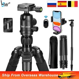 Holders Tripod for Camera Professional Photography Foldable Travel Aluminum Tall Tripod for DSLR/Mirrorless/iPad/Mobile phone/Video