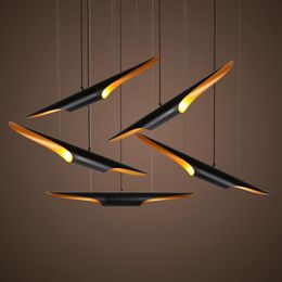 Nordic retro tubular Pendant Light Black Aluminum Pendant Lamp For Living Room Bar shop Restaurant Decorative hanging lamp232o