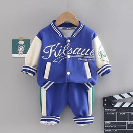 Clothing Sets Baby Boy Fall Clothes Boutique Outfits for Girls Long Sleeve Single Breasted Cardigan Coats Pants Infant Clothing Kids Sportwear 231215
