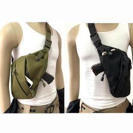 Stuff Sacks Nylon Tactical Storage Gun Carry Bag Pistol Holster Right Left Shoulder Anti-theft Concealed Chest For Cycling Hiking264D