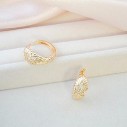 Hoop Earrings Sparkly Star Design Encrusted Zircon For Women Exquisite Simple Copper Plated 18-karat Gold Everyday Chic Fashion Acces