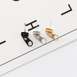 Punk Rock Zipper Stud Earrings Alloy Personality Tragus Cartilage Ear Piercing Women Men Funny Party Jewellery cool Gifts301b