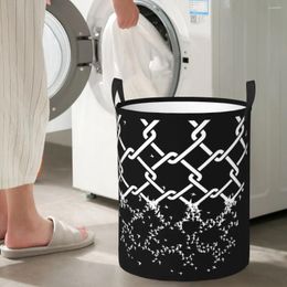 Laundry Bags Bird Fence Minimalist Circular Hamper Storage Basket With Two Handles Bathrooms Of Clothes