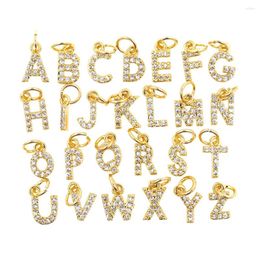 Pendant Necklaces Fashion A-Z Initial Letter Alphabet CZ Zircon Gold Plated For Women DIY Custom Name Jewellery Necklace Accessories