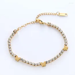 Link Bracelets Beautiful Cubic Zirconia Chain For Women Fashion Designer 316l Stainless Steel Wedding Jewelry Holiday Gifts
