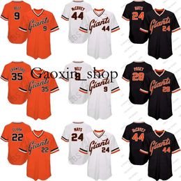 Gaoxin Giantts Throwback 28 Buster Posey Jerseys Crawford Brandon Belt Will Clark Mays Willie Mccovey Barry Bonds Men Women Youth Orange Black