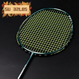 Badminton Rackets 32lbs Carbon Fiber Badminton Racket Strung Ultralight 5U 78G G4 Training Rackets Professional Racquet with Bags for Adult 231216