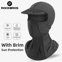 Cycling Caps Masks ROCKBROS Sun Protection Cycling Ice Silk Cap Men Women Anti-UV Balaclava Motorcycle Fishing Outdoor Sport Face Mask For Summer 231216