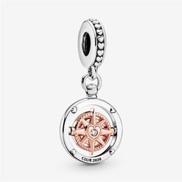 New Arrival Charms 925 Sterling Silver Club 2020 Compass Dangle Charm Fit Original European Charm Bracelet Fashion Jewellery Accesso2982