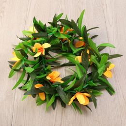 Decorative Flowers 6 Pcs Wreath Artificial Garland Banquet Green Tropical Luau Party Supplies Silk Cloth Hawaiian Lei