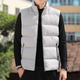 Men's Vests 2024 Vest Jacket Autumn Winter Warm Sleeveless Casual Stand Collar Trend High Quality Sports Coat