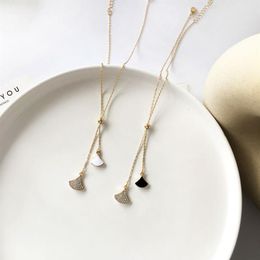 Fashion Necklace Thin Chain With Gingkgo Pendant Necklace Delicate Crystals Choker Necklace For Women Jewellery Party Wedding Gift Y250S