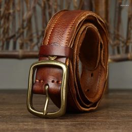 Belts 3.3cm Wide Retro Trendy And Personalised Snake Pattern Feather Edge Belt Men's Leather Needle Buckle Layer Cowhide Jeans