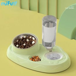 Dog Bowls Feeders MiFuny Cat Food Bowl Stainless Steeldog Feeder Protection Cervical Vertebrae Water Dispenser Pet Supplies 231216