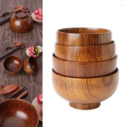 Bowls KX4B Natural Wooden Bowl Small Water Eating Rice Kid Children Eat Holder