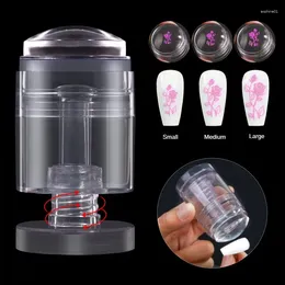 Nail Art Kits Rotatable Transparent Seal Variable Pattern Size Silicone Fingertip Printing French Stamper Scraper Tool