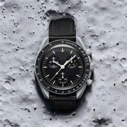 Bioceramic Moonswatch Men Six Needles Full Function Quarz Chronograph Mens Mission to Mercury Nylon يشاهد James Montre de Luxe Limited Edition Mast310la