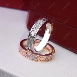 Designer Ring Love Rings Silver Rose Gold Luxury Jewellery Diamond Rings Engagements For Women Brand Fashion Necklace Red Box 2201212748