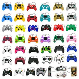 Keychains 50PCS PVC Keychain Colorful Gamepad Cute Joystick Keyring Anime Toy Custom Key Chain For Car Accessories School Teacher Gift