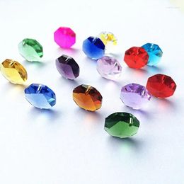 Chandelier Crystal Top Quality 30pcs/lot Multicolor 14mm K9 Octagon Beads In One Hole Glass Nice Stones Curtain Accessories Home Decoration