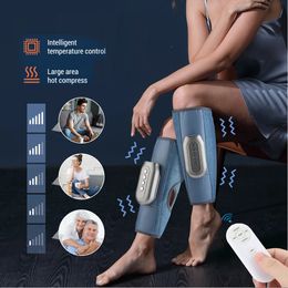 Foot Massager Electric Calf Leg Muscle Vibration Massage Device Heating Air Pressure Therapy Pain Relief With Remote Control 231216