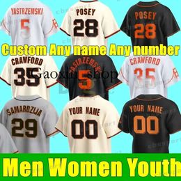 Gaoxin 35 Brandon Crawford Jerseys 5 Mike Yastrzemski Buster Posey Cobb Alex Wood Joc Pederson Wilmer Flores Lamonte Wade Jr. Madison Bumgarner