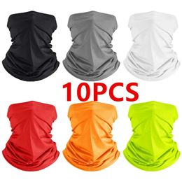 Cycling Caps Masks 10 Pcs Summer Mask Sun Protection Mask Women Man Scarves Bandana Motorcycle Mask Breathable Scarf Running Cycling Neck Scarf 231216