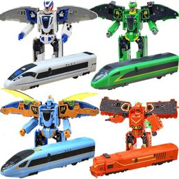 Transformation toys Robots ABS Classics China High Speed Railway Super Train Robot Transformation Toy Deformation Car Action Figure CHSR Toy for Kids Toys 231216