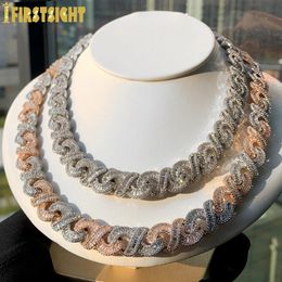 Pendant Necklaces Jack Infinity Cuban Link Miami Necklace Silver Colour Iced Out Bling 12mm 5A CZ Zircon Hip Hop Chain Men Women Jewellery 231216