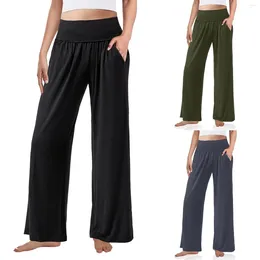 Women's Pants Womens Yoga Wide Leg Sweatpants High Waisted Palazzo Pajamas For Women With Pockets