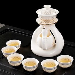 Wine Glasses Premium Teaware Set with Automatic Tea Maker and Gongfu Teacups 231216