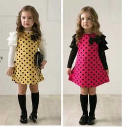 Girl Dresses Fashion Dress Party Princess Polka Dot Print Cute Bow Children Clothing Spring Autumn Kids Clothes