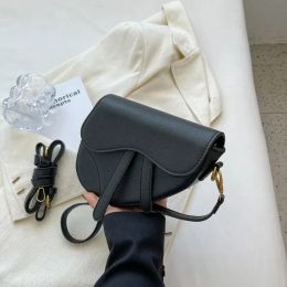 Evening Bags Fashion Saddle PU Crossbody Shouler Bag for Women Handbags Designer Versatile Solid Female Handbag Sac De Luxe Femme mini saddle 231102