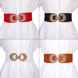 Belts Fashion Ladies Decorated Elastic Wide Belt Buckle Dress Sweater For Women