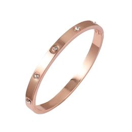 Bangle The Beautiful Couple Bracelet Cubic Zirconia Gold With Stainless Steel Women Jewelry Gift Card Buckle Brac209e