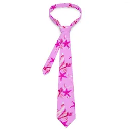 Bow Ties Pink Starfish Tie Wave- Daily Wear Neck Men Women Classic Elegant Necktie Accessories Quality Design Collar