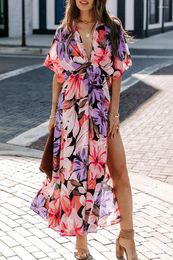 Women's Swimwear Kaftan Dress Cover Ups For Women Beach Outlet Cape Bathing Suit Exits Summer Clothes 2023 Sexy High Waist Printed Split