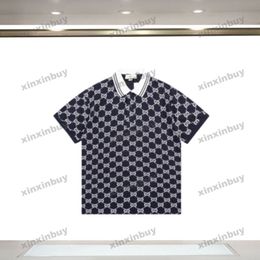 xinxinbuy Men designer Tee t shirt Double letter printing short sleeve cotton women Black white blue Grey red yellow M-3XL