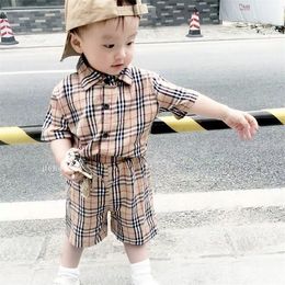 Clothing Sets New Designer Moch Style Children's Clothing Set Summer Boys and Girls Sports Set Baby Short Sleeve Clothes Children's Set Size