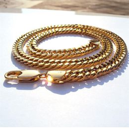 Model Thick Chunky 10MM L MIAMI LINK Chain HEAVY 18 k Solid Yellow Gold Necklace Men 24 272E