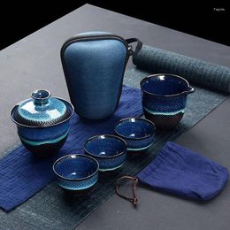 Teaware Sets Chinese Travel Tea Set Ceramic Glaze Teapot Teacup Gaiwan Porcelain Teaset Kettles Drinkware Ceremony