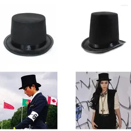 Berets Vintage Fedora Top Hat Victorian Age White Short Brim Western Magician For Boy Men Adults Cap